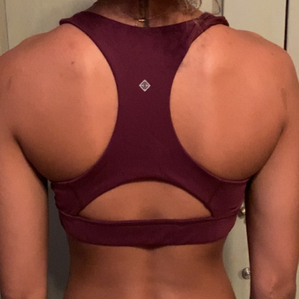 maroon/purple sports bra